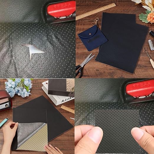 Leather Repair Patch Breathable Perforated Adhesive Self-Adhesive Repair Patch, Furniture Couch Car Seats Office Chairs Sofa Refurbished Patch 17.7x39.4 Beige 3