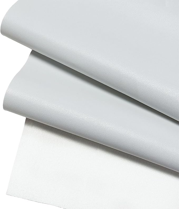 White Faux Leather Fabric 19"x54" - Smooth Waterproof Vinyl Leather for Furniture Upholstery, Home Decor Restoration, Handbag Making and DIY Sewing Projects
