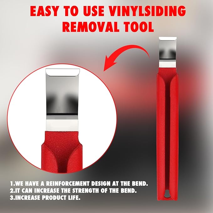 TonGass (2-Pack, 7 Inches) Vinyl Siding Removal Tool with Extra Long Handle, Steel Blade Vinyl Installation and Removal Tool, The Ultimate Vinyls Zip Tools, Avoid Damaging Vinyls Siding Tools