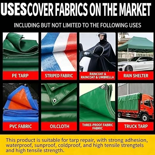 Heavy duty waterproof repair tape, 4 inches * 32 feet, suitable for repairing canvas, tents, camping awnings, leather products, boat covers, waterproof cloth, umbrellas, outdoor fabrics, UV protection
