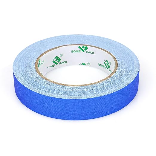 BOMEI PACK Blue Gaffer Tape, Matte Non-Reflective, 1inch x 30yds No Residue Hand Tear Self-Adhesive Gaffer Tape for Labeling, Cable, Stage, Photo Studio, Painters and Duct Repair, 1 Pack