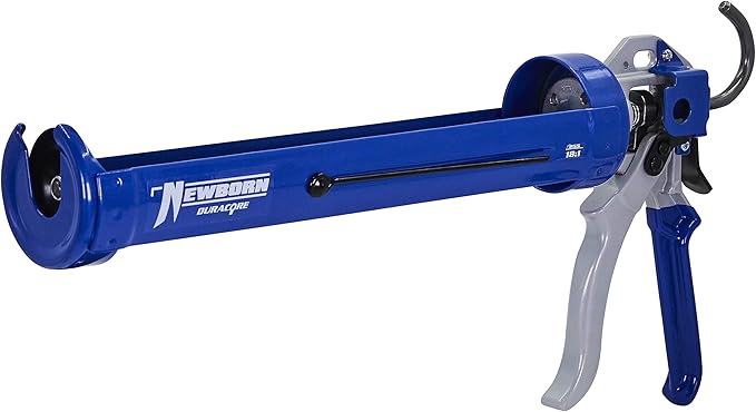 Newborn Super Smooth Rod Revolving Frame Caulk Gun, 1/4 Gallon Cartridge, 18:1 Thrust Ratio