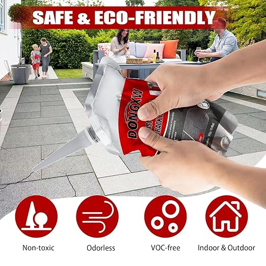 Asphalt Crack Filler and Sealant, 2Packs High Elasticity Concrete Crack Filler, Waterproof Driveway Crack Filler Cement Crack Repair, Flexible Caulking Glue Sealing Horizontal Cracks, Black