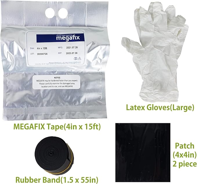 Pipe Repair KIT, Fiberglass Wrap, Water Leak, Plumbing, Underwater OK, Emergency, Self DIY, Permanent (Patch Type, 4in x 15ft)