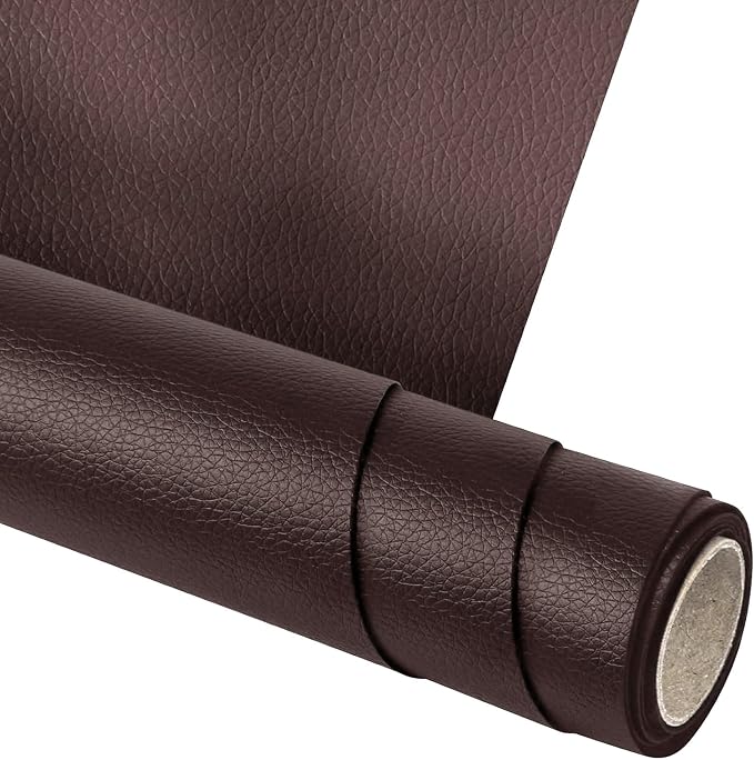 Leather Repair Patch,19.7 × 54 inch Self Adhesive Leather Repair Tape,DIY Large Vinyl PU Patches for Furniture,Couch,Sofa,Car Seats,Office(Brown)