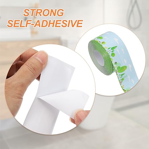 PATIKIL Caulk Tape Waterproof Self Adhesive, PVC Toilet Caulking Sealant Strip Bathtub Caulk Sealing Strip Tape for Bathroom Kitchen Countertop, Forest (1.5 Inch x 16.4 Ft)