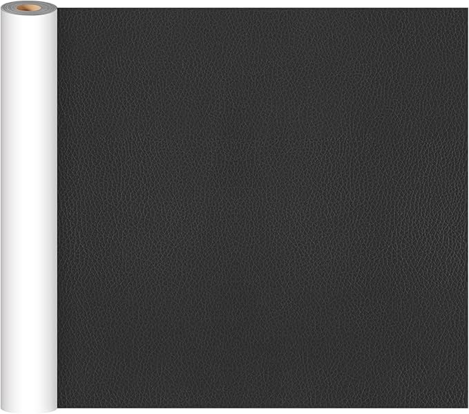 CHEIGHY Leather Repair Kit Self Adhesive Leather Repair Patch for Furniture 15.7X79 inch Vinyl Repair Kit for Couches Car Seats Sofa Office Chair Belt Jackets (Black)