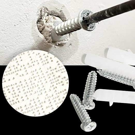 20 Packs Drywall Masonry Anchor Repair Kit Heavy Duty Wall Hole Patch Filler Fits Loose Wall Fixtures and Various Size Screws Quick Fix Wall Anchors DIY
