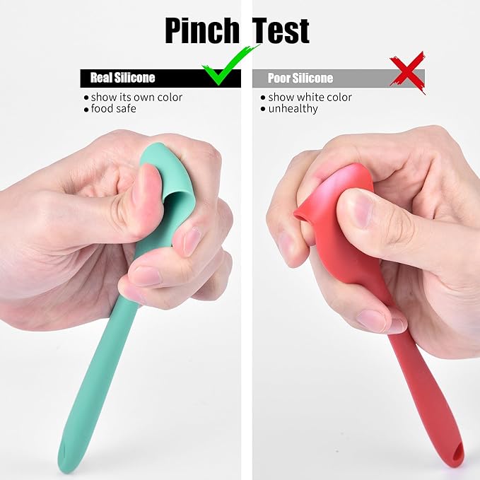 600°F Heat Resistant Small Spatula, Doosu Mini Food-Grade Silicone Bowl Scraper Compact Flexible Kitchen Cooking Baking Tool for Scraping Jar Jams Nut Butters & Mixing Stirring Sauce (Aqua Sky)