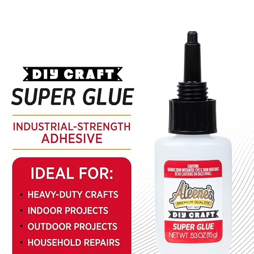 Aleene's DIY Craft Super Glue Liquid, Dries Clear, Strong Bond in Seconds, 0.53 oz.