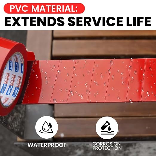 ADHES PVC Pipe Wrap Tape, 2 Inch X 35 Yds, Corrosion Protection Pipe Tape, Weatherproof PVC Tape for Drain Pipe, Metal & Electrical Piping, Underground Pipe, Red