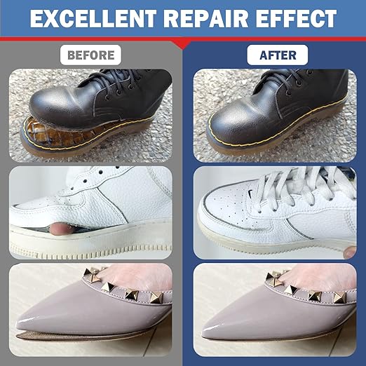 2Pack 30ML Clear Shoe Glue - Shoe Repair Adhesive, Repairs Soles, Heels, Patches Small Holes - Bonds on Contact, Dries Within 24 Hrs, Waterproof - Works on Leather, Rubber, Vinyl, Canvas