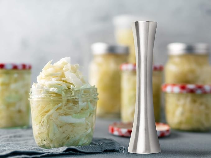 Farm to Table Stainless Steel Sauerkraut/Kimchee Pounder Tamper, 10"