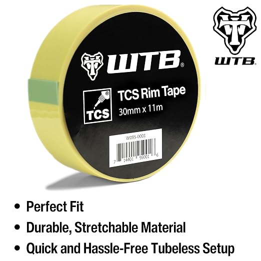 WTB Tubeless Bicycle Rim Tape (30mm x 11m) Easy Tubeless Setup & Airtight Seal, Compatible with All Tubeless Rims | bike-rim-tape