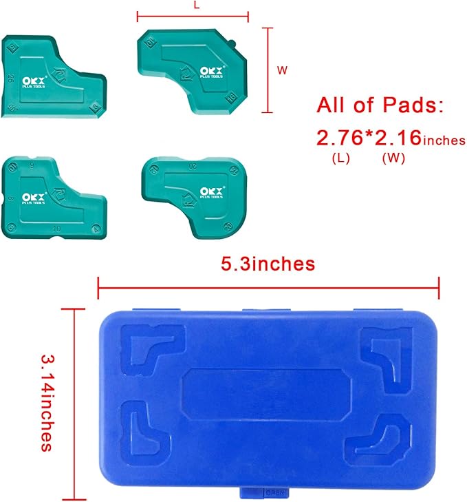 ORXPLUS Tools 4 Pieces Caulking Tool Kit Silicone Sealant Finishing Tool for Silicone Sealant Grout Finishing Sealing, Green