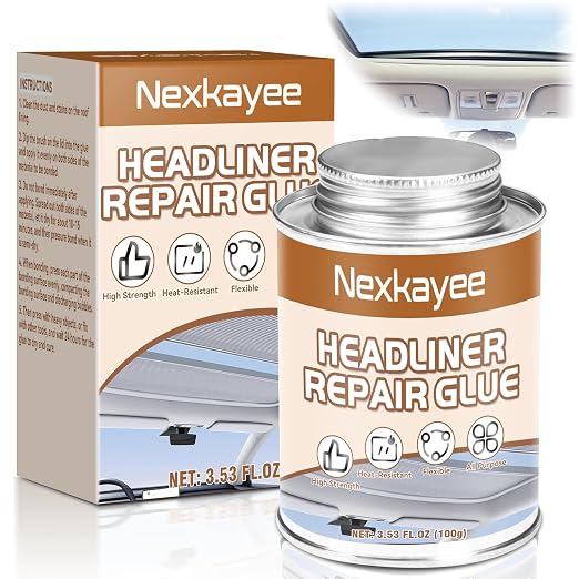Headliner Glue for Cars, Upholstery Adhesive for Roof Liner Repair | Strong headliner glue for fabric, leather and roof liners. Heat resistant, flexible formula for durable car interior repairs