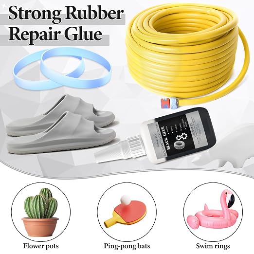 50g Black Glue for Rubber Adhesive - Instant Super Glue All-Purpose Bonding for Tire, DIY Crafts, Edge, Tube Shoes, Metal and Other Materials