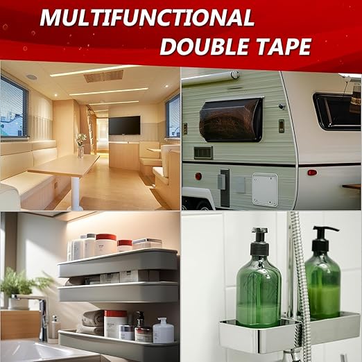 3M Double Sided Tape 1"×16.4ft 5925 Black Mounting Tape Heavy Duty Waterproof Foam Tape Strong Adhesive for RV LED Strip Light Décor