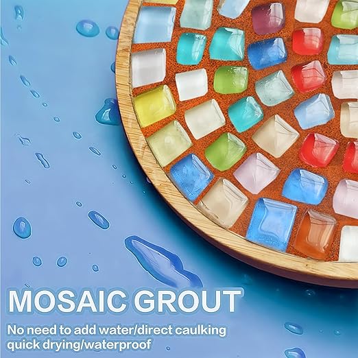 Mosaic Crystal Grout, Mosaics Tile Tools, Mosaic Tile Accessories – Essential for Handmade Grouting and Perfect for DIY Craft Projects (Orange Red, 4.5oz)