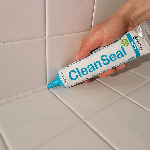 Clean Seal Active Enzyme Caulk, Kitchen & Bath, White, 6oz. (Pack 12)