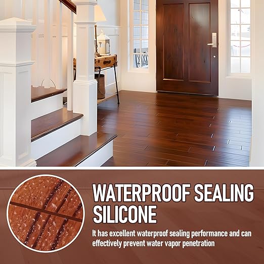 Brown Silicone Caulk, Brown Caulk Water-Resistant Adhesive Perfect Seal for Interior and Exterior Use Reliable and Effective Long-Lasting Protection for Doors Windows Siding Roofing,100g