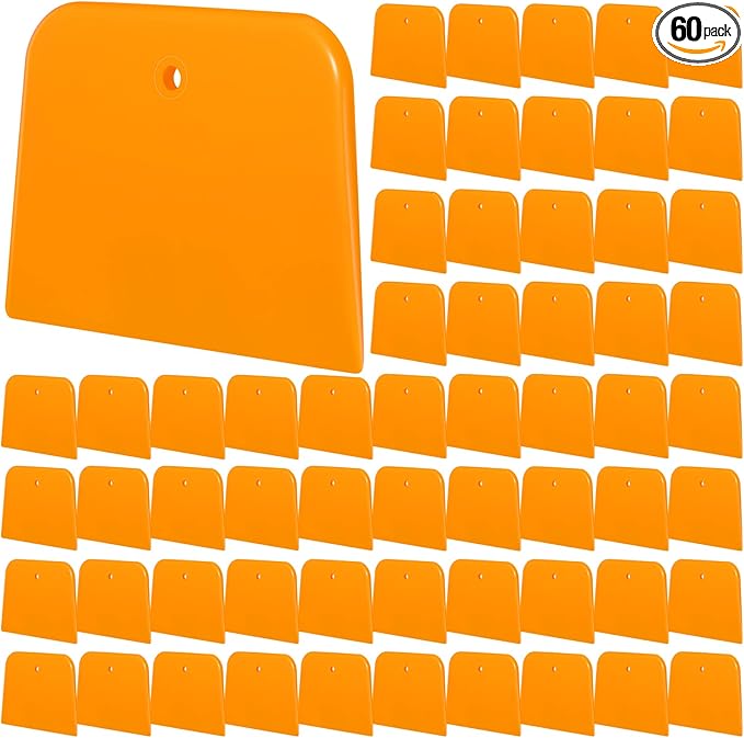 Frienda 60 Pcs Body Filler Spreaders Plastic Tools for Automotive Applying Putties Glazes Caulks and Paint (3.5 x 2.6 x 3.9 in)