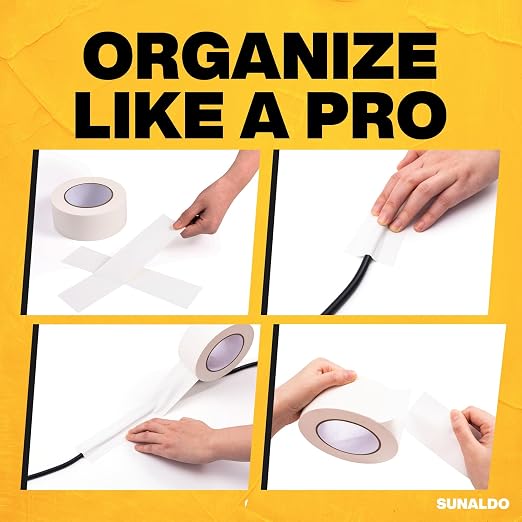 Gaffers Tape Heavy Duty, Easy to Rip, Residue-Free Professional Grade Floor Tape for Electrical Cords, Matte Finish Non Reflective, Weather Resistant (3, White, 2" x 30 Yards)