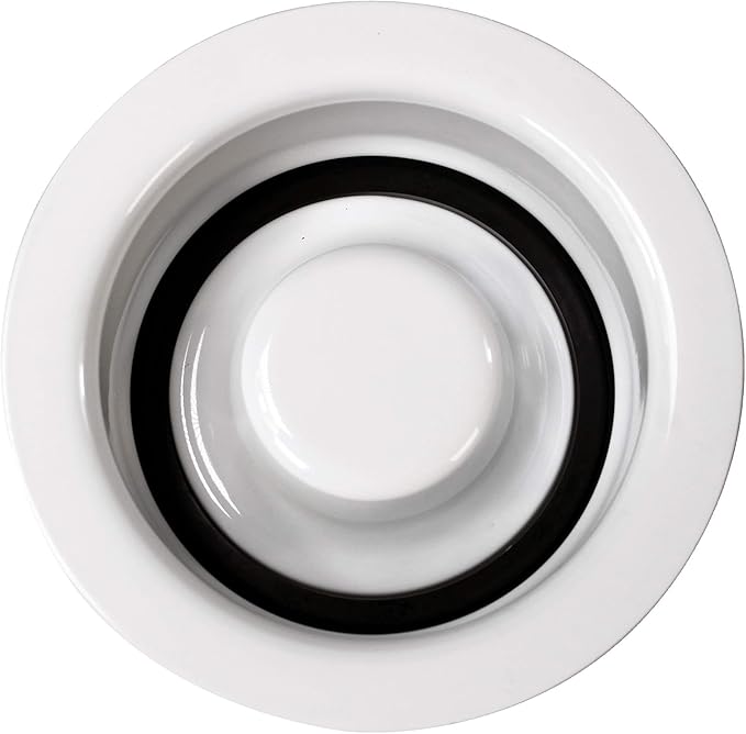 Westbrass D2089-50 4-1/4" Kitchen Sink Waste Disposal Drain Flange and Stopper, Powder Coat White