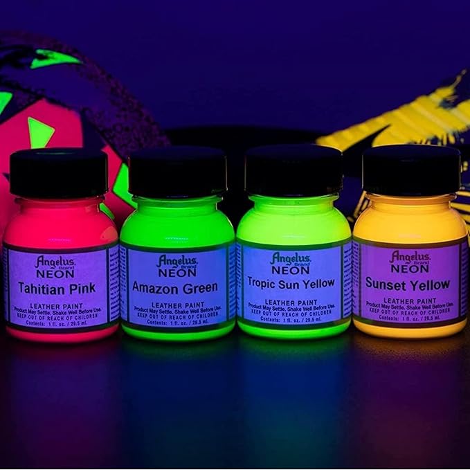 Angelus Neon Leather Paint, 1 oz., Lava Orange