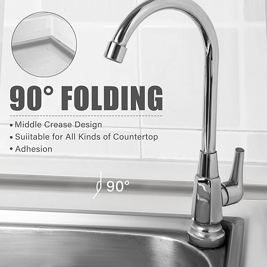 Frienda Grey Caulk Tape 10.5' x 1.5'' Waterproof Self Adhesive Caulk Strip Bathtub Sealant Tape Sealing Strip Oil Proof Bathroom Sealant for Kitchen Floor Wall Edge Protector(PE)