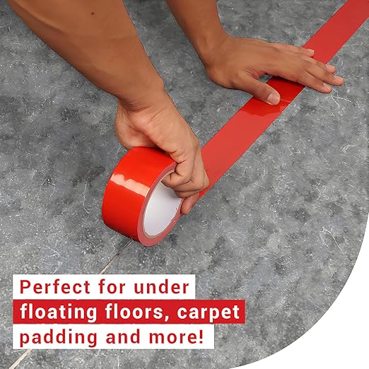 ELK Vapor Barrier Tape - 4” x 180ft - PE 7mm Polyethylene Seam Tape - Moisture Barrier Seam & Seal for Crawlspace Encapsulations & Waterproof Marine Tape - Red