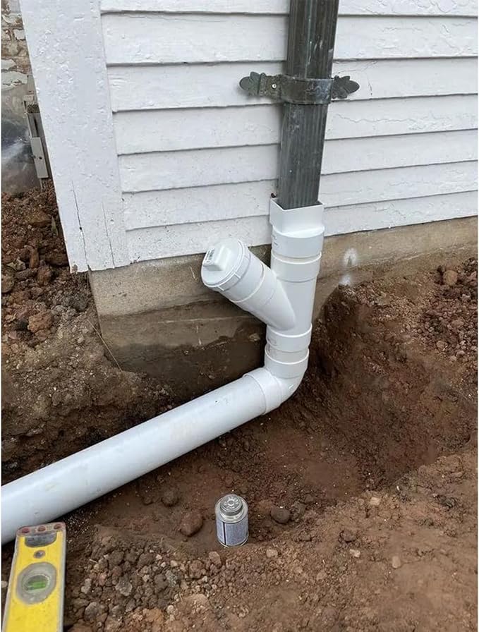 4" PVC Sewer Cleanout Adapter with Plug Pipe Fitting SCH40 PVC DWV Flush Female Sewer Cleanout Cap Cover for Drainage Piping System, Outdoor Garden, RV