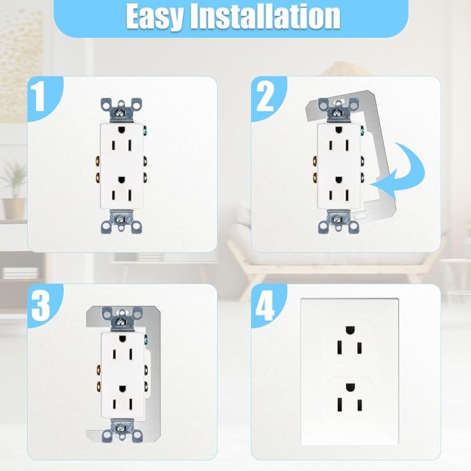 5 Pcs Outlet Spacers, Metal Wall Plate Spacer for Electrical Outlets, Flush Fit Device Leveling Plate for Receptacle Repair, Outlet-Extender Shims for Fixing Protruding Switches & Gaps