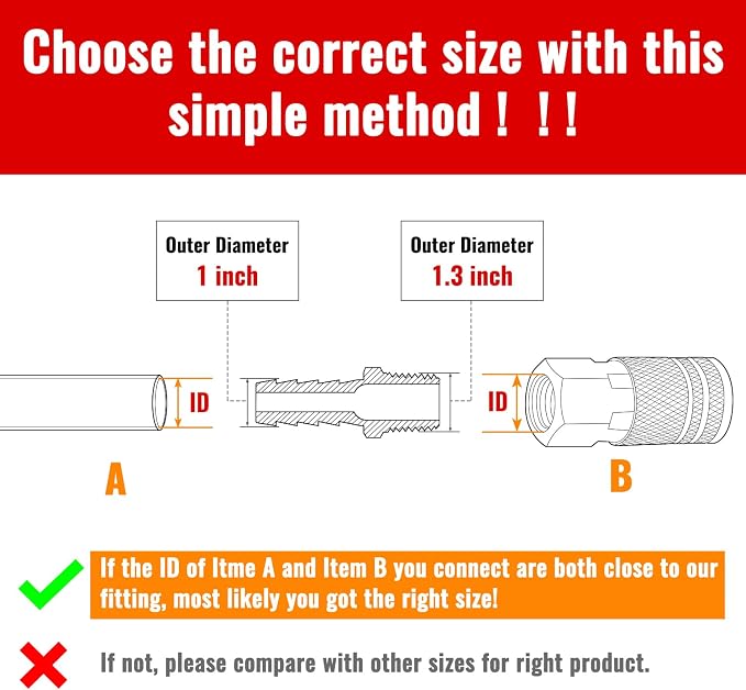 SUNGATOR 1-Inch NPT Brass Hose Barb Fittings, 1'' NPT Male Thread to 1'' Barbed Air Hose Fittings, 1-Inch Brass Air Line Repair Connectors for Compressor, Fuel, Oil (2-Pack)