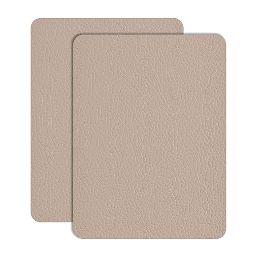 Leather Repair Patch Tape 8×12 inch 2 pcs Furniture Leather Strong Self Adhesive Tape for Sofas Couch Car Seats Cabinets Bags Anti Scratch Patches First Aid Patch Fixing Leather Ivory Grey3.0