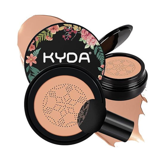KYDA Mushroom Head Air Cushion BB Cream, Mushroom Foundation for Older Women, Lasting Moisturizing CC Cream Foundation for Mature Skin, Even Skin Tone Concealer Makeup, 0.705Oz, Medium Beige