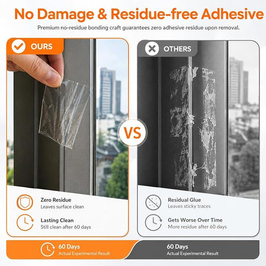 2"×32.8Ft Clear Window Weather Sealing Tape, 20 mils Thick No Residue Adhesive Window Air Conditioner Seal Insulation Tape Sealer, Waterproof, Weatherpoof,Block Winter Draft,Cold Air, Dust and Noise