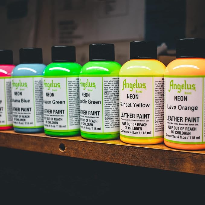 Angelus Neon Leather Paint, 1 oz., Jamaican Joy