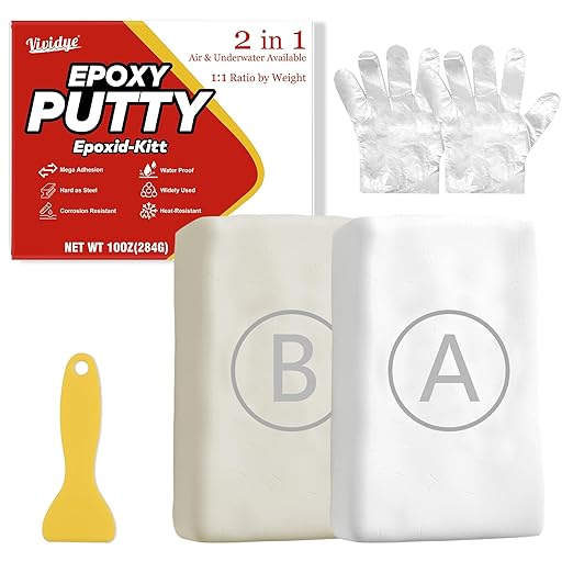 Epoxy Putty, 10oz / 280g Fast Repair Pool Putty, Multi-Purpose Epoxy Sculpt Clay for Cracks, Leak Fix, Filling - Bonding Plastic Metal Ceramic Wood Tile Glass, Waterproof, Mega Adhesion (White)