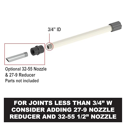 Albion Engineering Company 484-146-6166F4M Threaded-Type Static Mixing Nozzle, 20 Elements x 3/4" NPT, 15" Long Nozzle x 3/4" ID, White for Dispensers AT1200S & AT1200S-2
