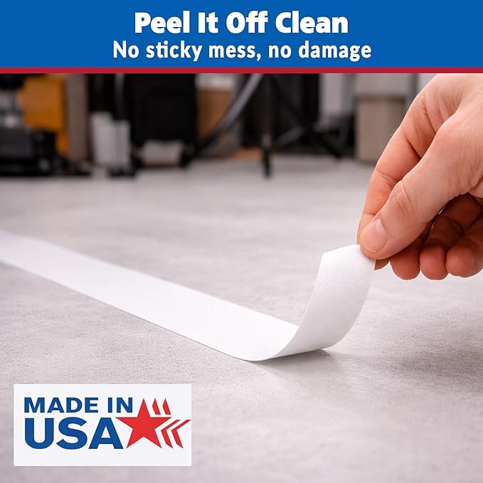 Gaffer Power White Gaffer Tape 1” x 60 Yards – No Residue, Narrow Precision Tape, Made in USA, Matte Non-Reflective Cloth Tape for Labeling, Stage & Cable Management