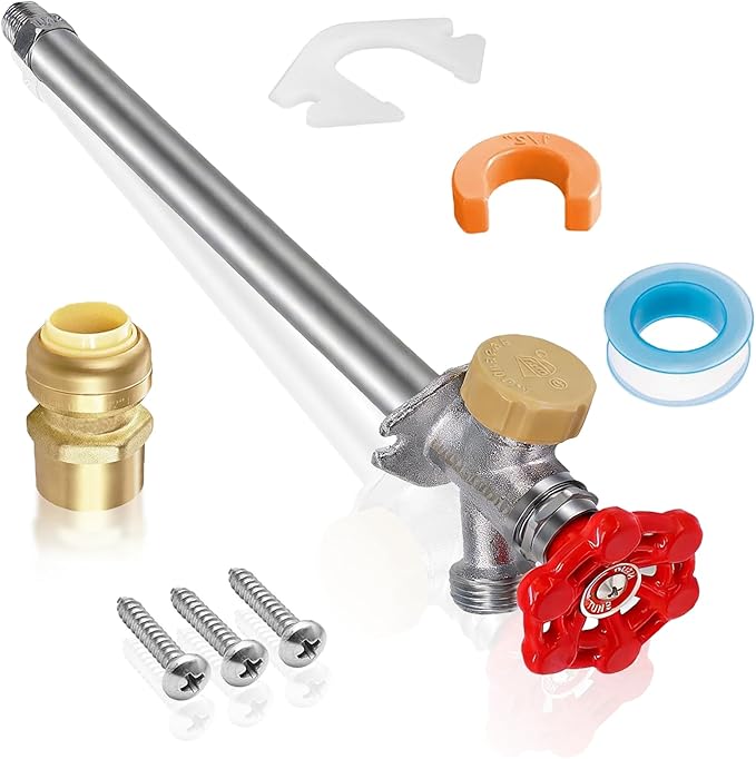 10 Inch Anti-Siphon Frost Free Sillcock Valve Multiturn 1/2 Inch NPT, 3/4 Inch Hose Bibb, Brass Body, Brass Valve, 12 Inch Length, Chrome Finish