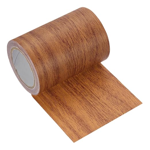 uxcell Wood Grain Repair Tape, 3.1" x 15ft Self Adhesive Wood Grain Colored Duct Tape Waterproof Repair Patch for Furniture Floor Scratch Fix, Baseboards, DIY Decor, Chocolate Oak