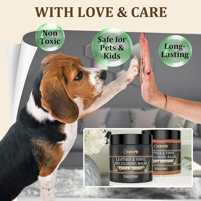 2025 New Advanced Leather Recoloring Balm,Dark Gray Leather Repair Kit for Furniture,Leather Dye Filler,Leather Color Restorer for Couches,Leather Scratch Remover for Car Interior