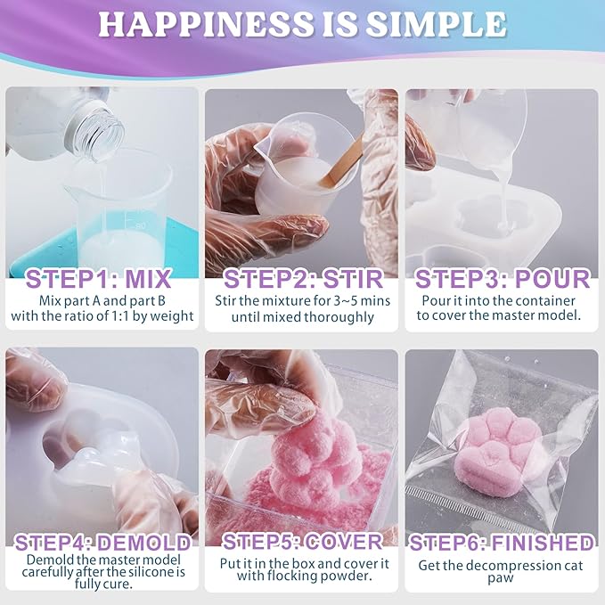 LET'S RESIN Liquid Silicone for Squishy Maker, 140oz Super Soft Flex Rubber for Taba Squishy, Molding Cat's Paw, DIY Decompression Gift