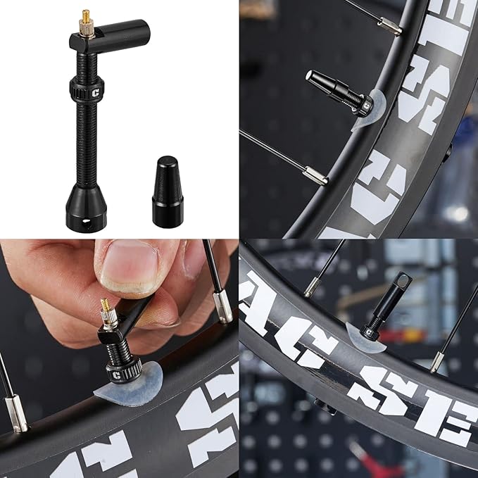 Corki Cycles Tubeless Presta Valve Stem 40 44 55 60 80 100mm with 2PCS Valve Core and 2PCS Remover Tool (Black Red Gold Rainbow)