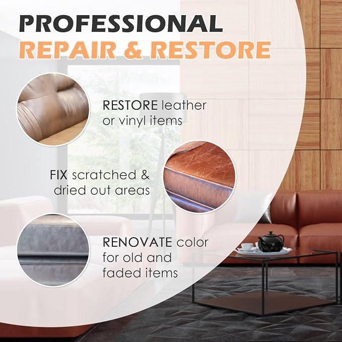 DEWEL Leather Recoloring Balm, Gray Leather Color Restorer for Scratched and Faded, Leather Scratch Remover, Upgrade Leather Repair Kit for Restore Couches, Car Seats, Shoes, Boots