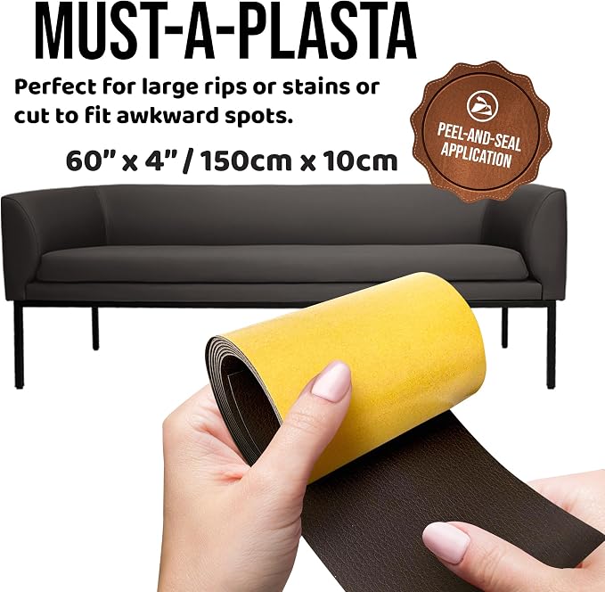MASTAPLASTA Original Leather Repair Tape - Red 60" x 4" (150 x 10 cm). Upholstery-Quality. Quick and Easy Leather Repair Patch Self Adhesive for Couch, Leather Patches for Car Seats