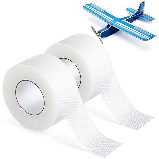 1" x 10 Yards Foam RC Plane Hinge Tape, Model Airplane Hinge Control Surface Tape for Aileron Elevator Rudder, Flexible Transparent Adhesive for Foam RC Airplane Repair, 2 Roll