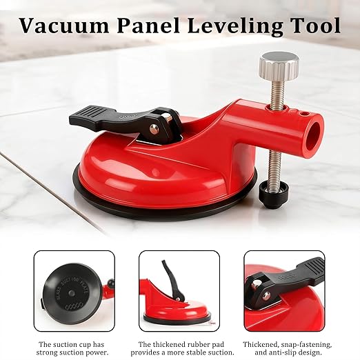 2-in-1 Floor Gap Fixer Tool & Tile Leveling System, Heavy Duty Single Suction Cup Plank Grabber with 6 Sticky Pads, Zero-Impact Laminate Vinyl Wood Flooring Repair Kit